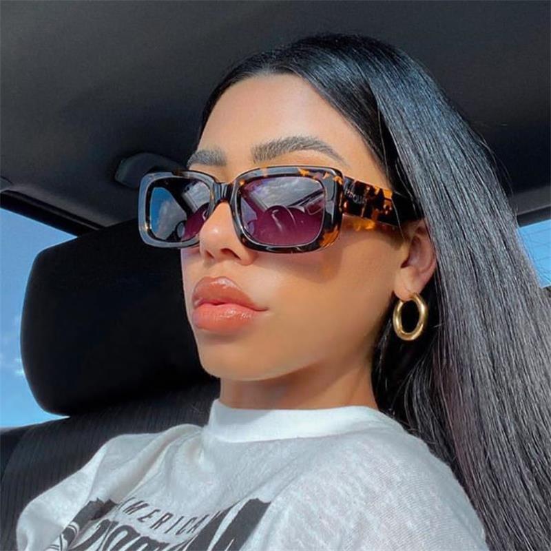 

Sunglasses Vintage Oversize Square Women Tortoiseshell Shades Big Frame Sun Glasses Fashion Gradient Female Oculos
