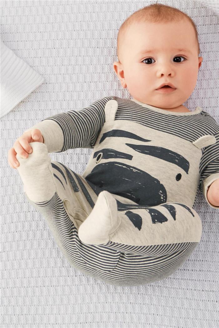 

Clothing Sets Born Infant Autumn 100%Cotton Baby Boys Girls Clothes Set Cute Casual Cartoon Cow Style Jumpsuit+Hat Toddler Outfit, Gray