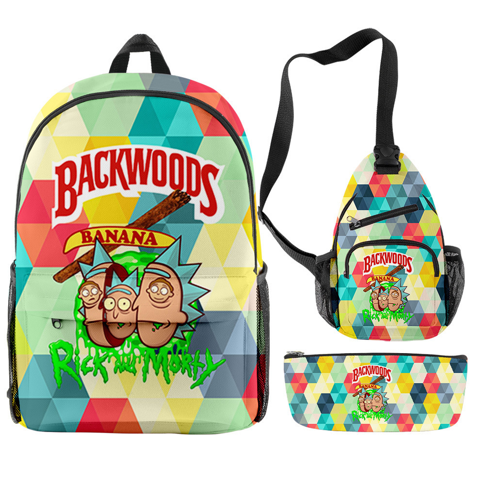 

2021 3pcs backwoods cigar Backpack 3D Fashion Waterproof Anti-odor backwood bag packs fabric smell proof cookies bags, Customize