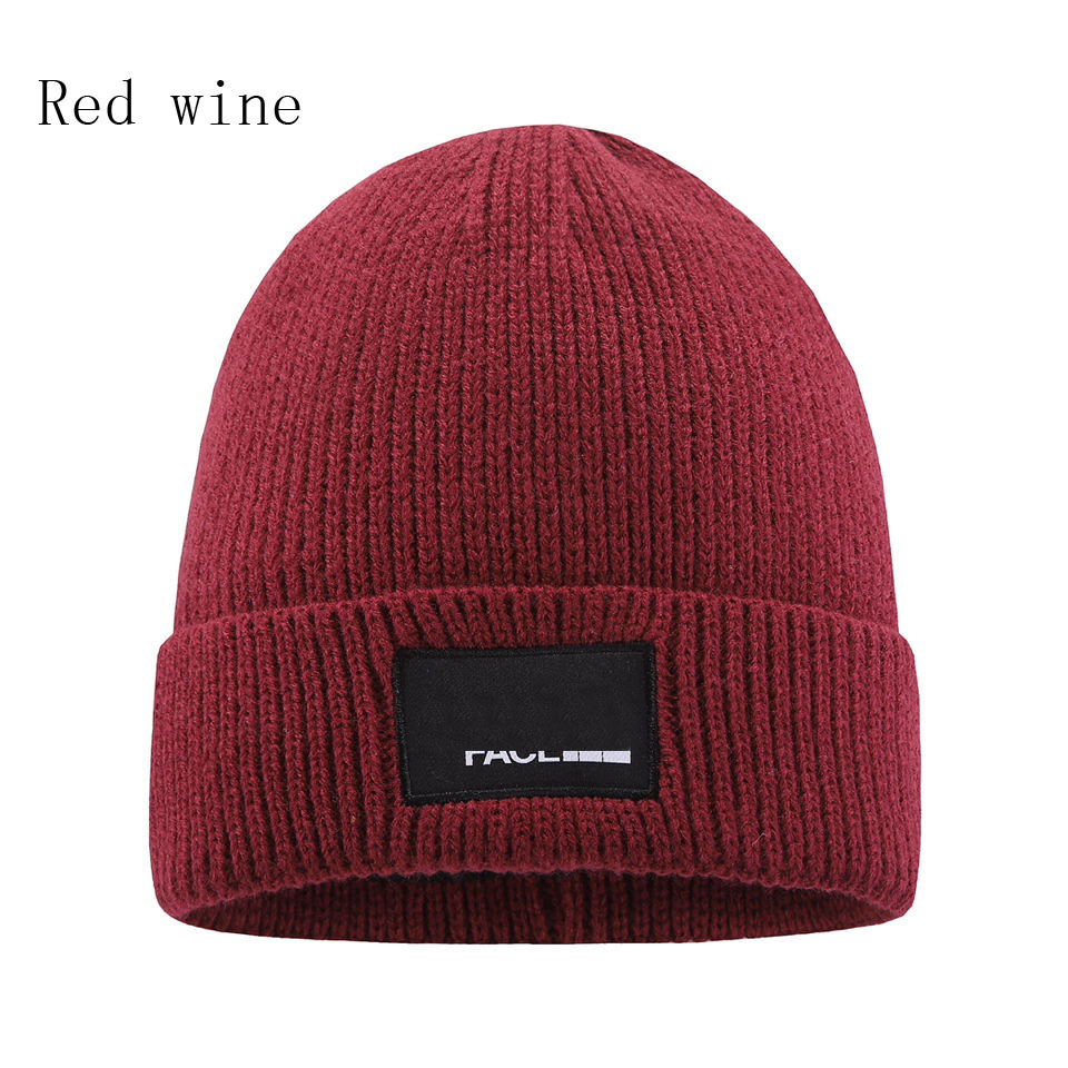 

The New TN Brand Men Autumn Winter Hats Sport Knit Warm Casual Outdoor Hat Cap Double Sided Beanie Skull Caps, Red wine