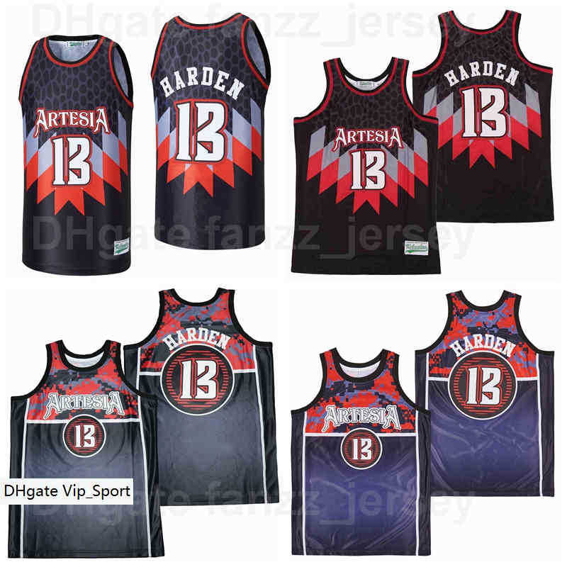 

Movie Artesia High School James Harden Jersey 13 Men Basketball Hip Hop DIGI CAMO ALTERNATE Breathable HipHop Team Color Black Navy Blue