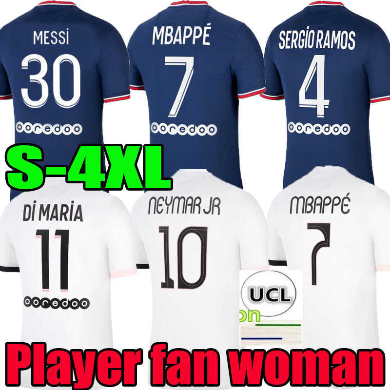 

Player fans 21 22 MESSI soccer jersey MBAPPE KEAN NEYMAR JR SERGIO RAMOS DI MARIA DRAXLER football shirt 2021 2022 Maillots MARQUINHOS, Black