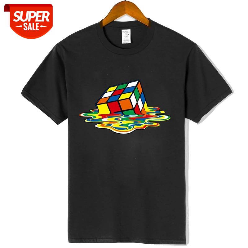 

New Men's Casual High Quality100%Cotton Short Sleeve T-Shirt Magic square printing o-neck t-shirt casual hip hop t-shirt for men #WW3s, White;black