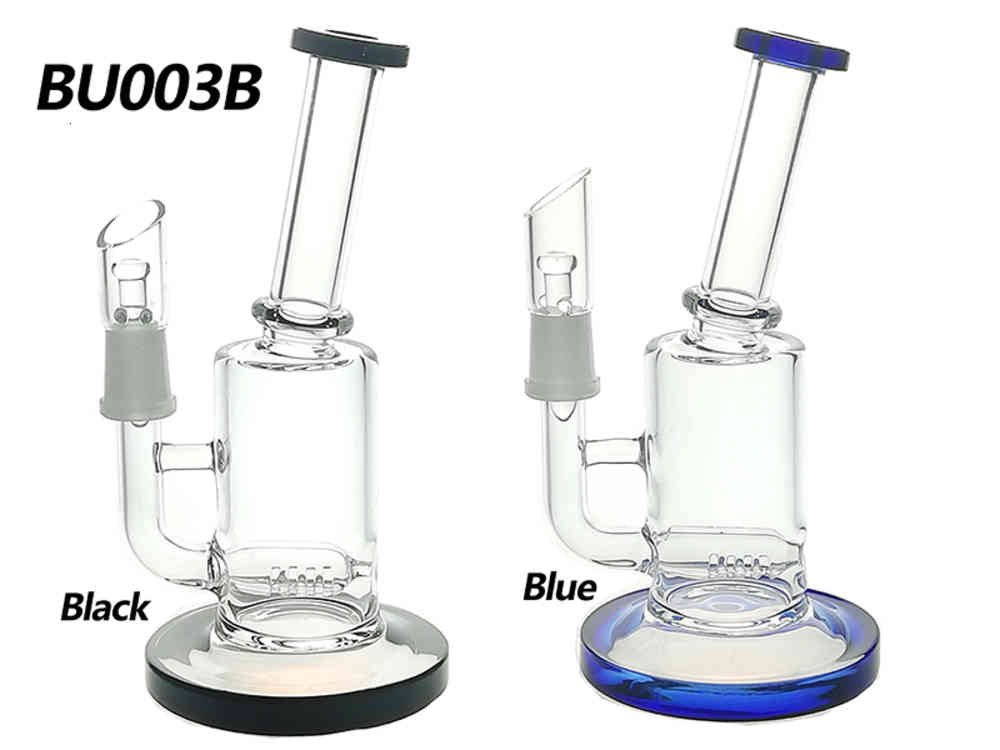 

Glass Bongs dab rig Bong Glass Hookah Rig/Bubbler Bong for smoking 7inch Height and Inline perc with 14mm Glass Female 230g weight 2 Colors BU003B
