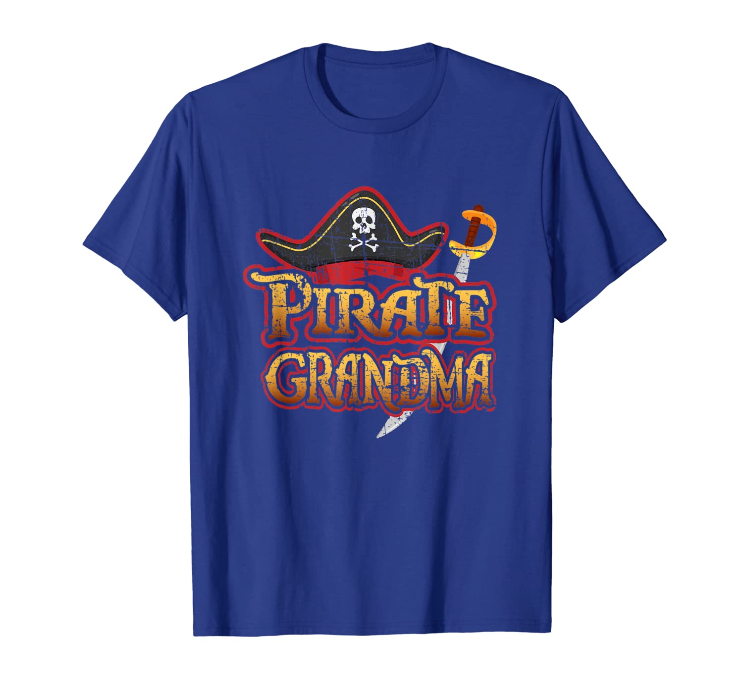 

Pirate Grandma Birthday Party Cruise Night Skull T-Shirt, White;black