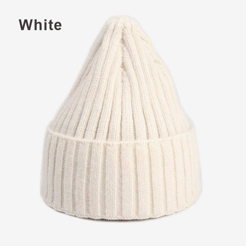

Berets Korean Beanie Hat Warm Autumn Universal Wool Knit Cuff Watch Cap For Man Woman Spring Skull All-match Hats, 03
