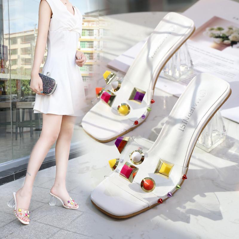 

8CM pumps summer stiletto ankle strap shoes Roman sandals women sexy open toe party sandals fashionable high heel ladies shoes, White