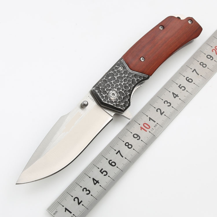 

BUK DA314 Fast Open Tactical Folding Knife 440C Blade Wood Handle Outdoor Camping Hunting Hiking Survival Pocket Utility EDC Tools