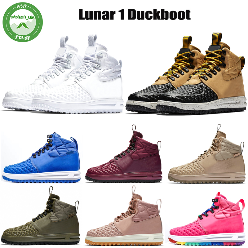

1s High Running Shoes Lunar Duckboot Red Mens Triple Black And Tan White Multi-Color Linen Wolf Grey Medium Olive Burgundy Bred Particle Pink Women Trainers Sneakers, Medium olive 40-47