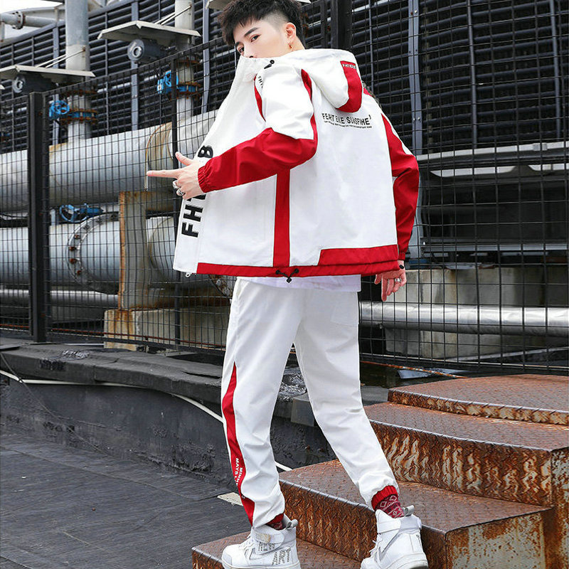 

2021 New Military Hip-hop Sweater Pocket Zipper Loosey Man Long Casual Sleeve Men's Suit Jacket + Pants 3vyq, Khaki.