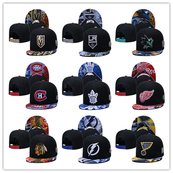 

New Caps Vegas Golden Knights Hockey Snapback Hats Black Color Cap Gold Black Gray Visor Team Hats Mix Match Order All Caps Top Quality Hat, Black;white