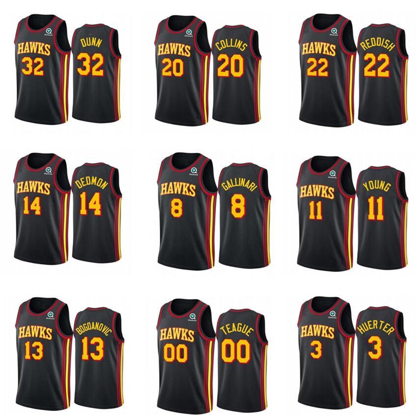 

basketball Jersey\rAtlanta\rHawks Trae Young Hunter Bogdan bogdanovic Kevin Huerter Any player pressing custom jerseys, Black;red