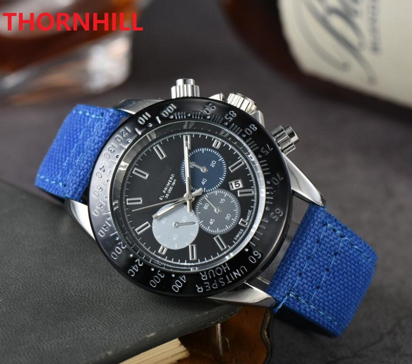 

Sub Dials Die Classic Dwellers men's Day-Date watch Nylon Fabric Quartz sapphire luminous watches factory montre de luxe, As pic