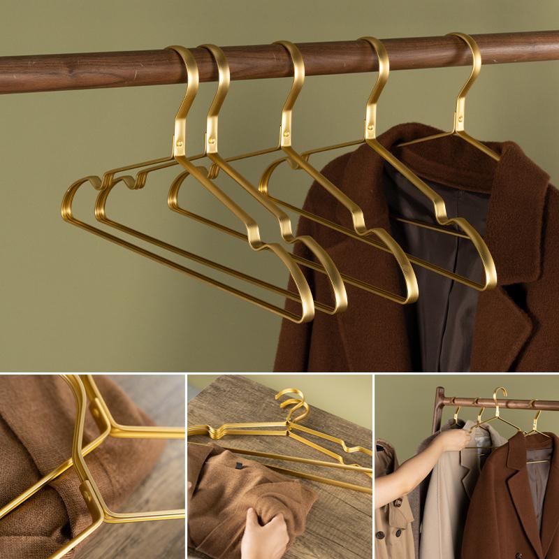 

Hangers & Racks Anti-slip Suit Hanger Durable Anti-Deformation Aluminum Alloy Traceless Closet Dress Clothes Towel