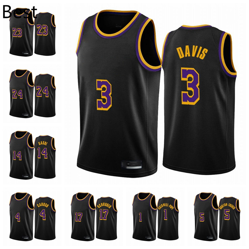 

2020-21 Los Angeles Lakers Men LeBron James Anthony Alex Caruso Davis Kyle Kuzma Earned Edition Black #23 Basketball Jersey, White;black