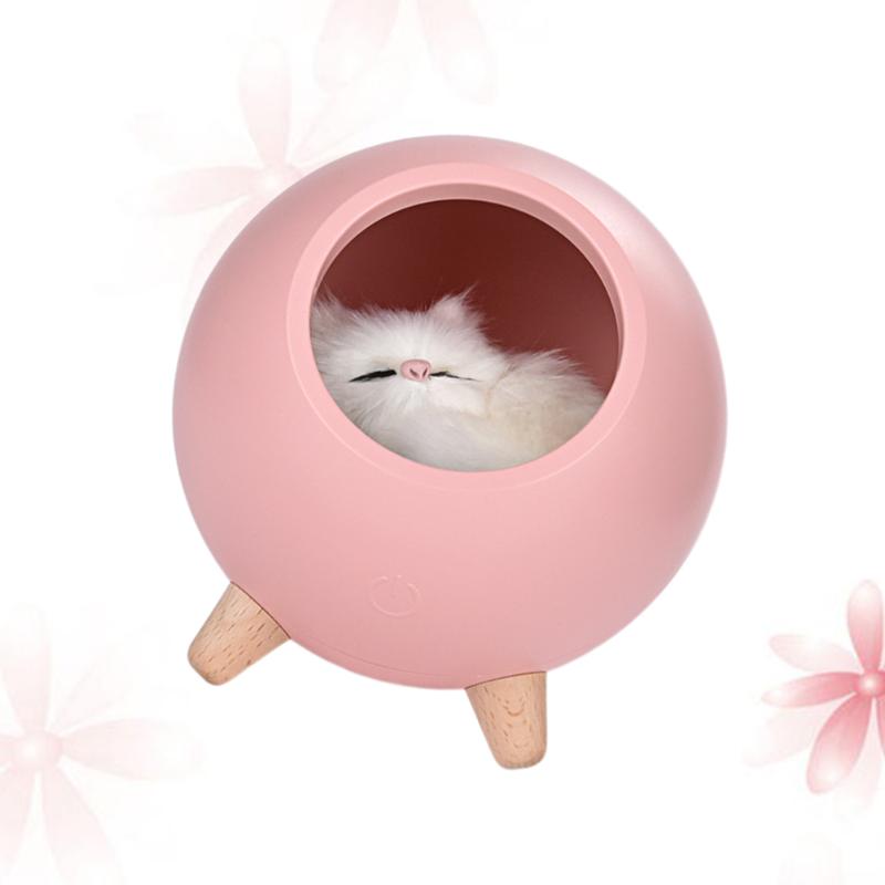 

Night Lights Cartoon LED Light Atmosphere Sleeping Cat Shape Creative Gift Bedroom Bedside Table Lamp Craft )
