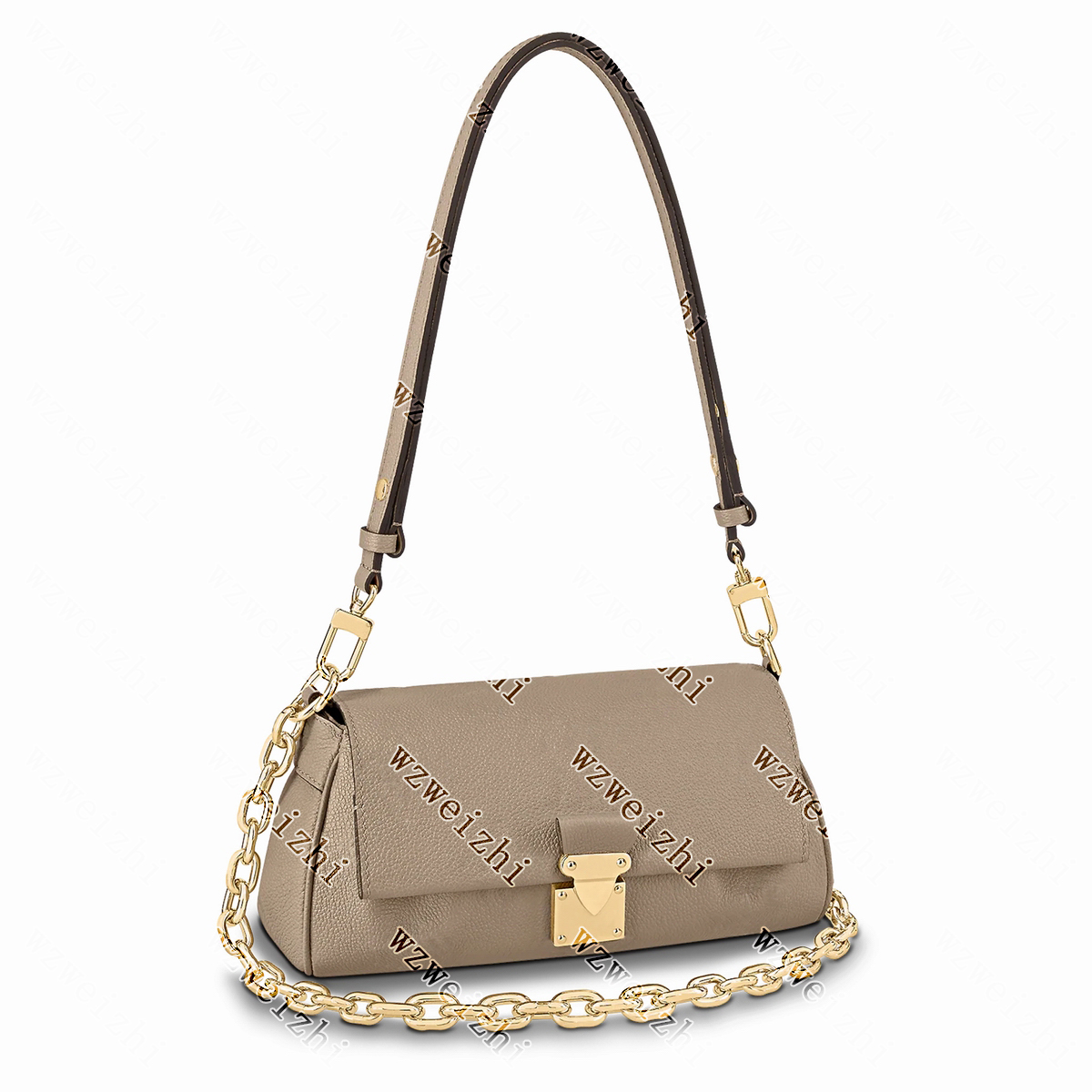 

Women Shoulder Bag Messenger Purse Wallet Handbag Lady Tote Chains Presbyopic Handbags Embossed Soft Grain Leather Purses Wallets elephant grey And black 24CM, Elephant grey / cream