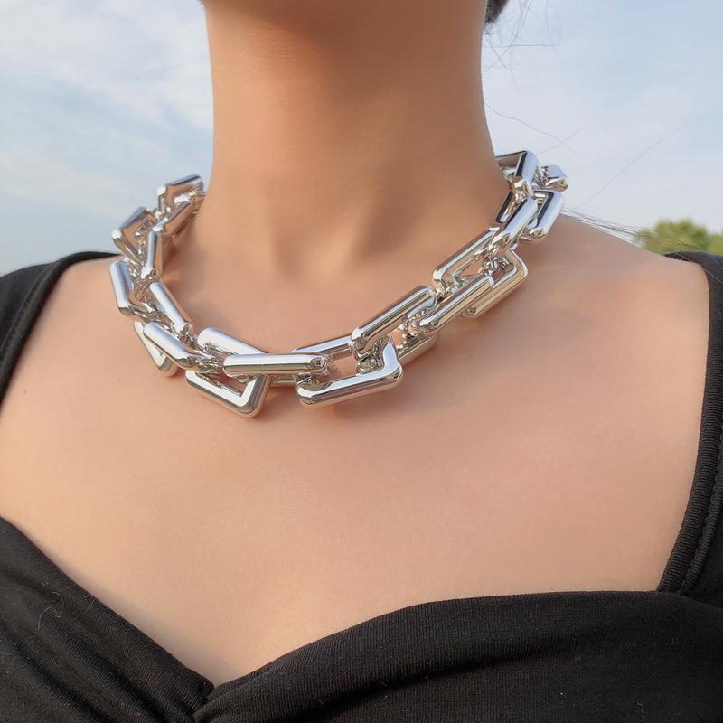 

Chains Origin Summer Statement Gold Color Chain Necklaces For Women Female Alloy Chunky Punk Chokers Necklace Jewellery