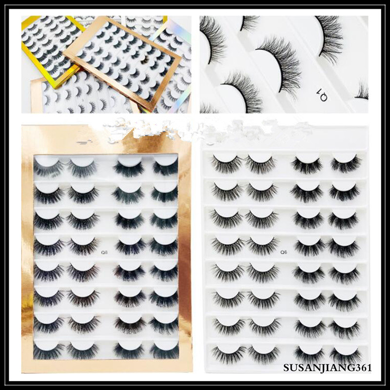 

EPACK 16 Pairs/Boxed 25mm Mixed Styles 3D Mink False Eyelashes Natural Long Lashes Handmade Wispies Bushy Fluffy Sexy Eye Makeup Tools