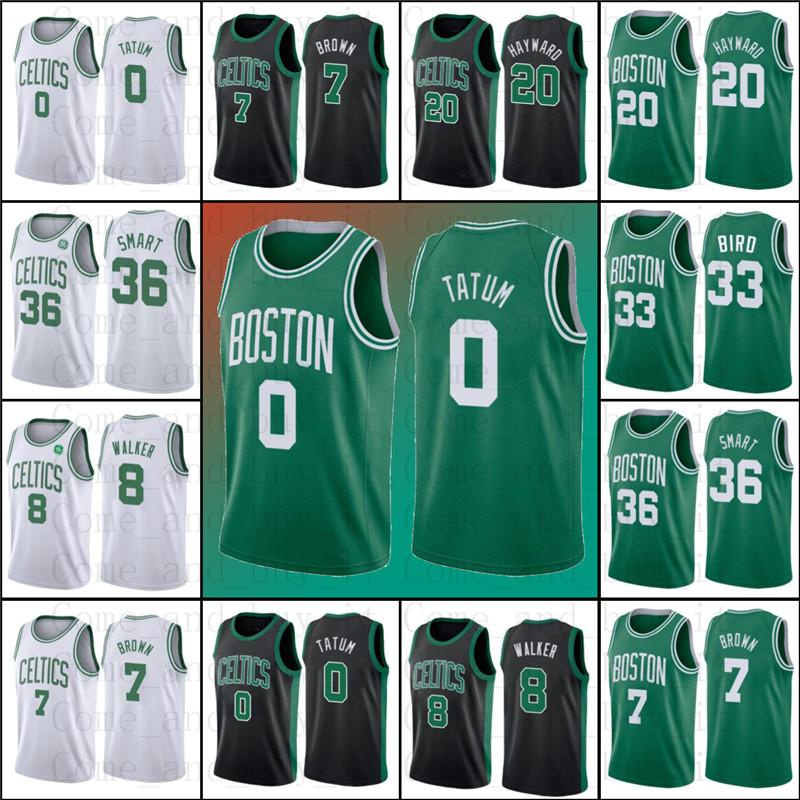 

BostonCelticsJayson 0 Tatum Kemba 8 Walker Larry 33 Bird Jaylen 7 Brown Jerseys Marcus Gordon Smart Hayward Basketball Jersey z7, Black;red