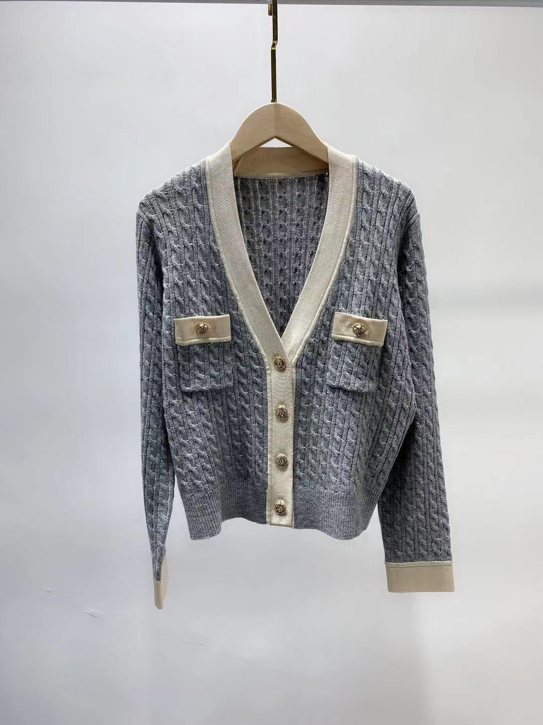 

women's sweaters torsion knitted cardigan jersey early fall v-colour cleavage of single long sleeve ladies breasted meshes nzg8, White;black