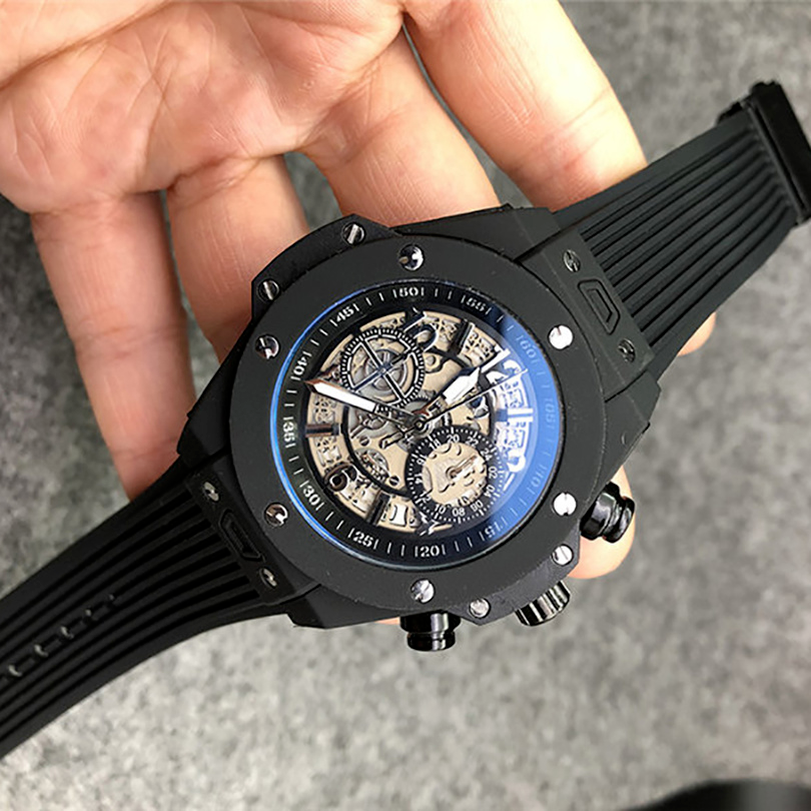 

1-7Men stopwatch wristwatch 40 mm quartz movement, date calendar all work dial leather strap watch men's outdoor sports business, 20