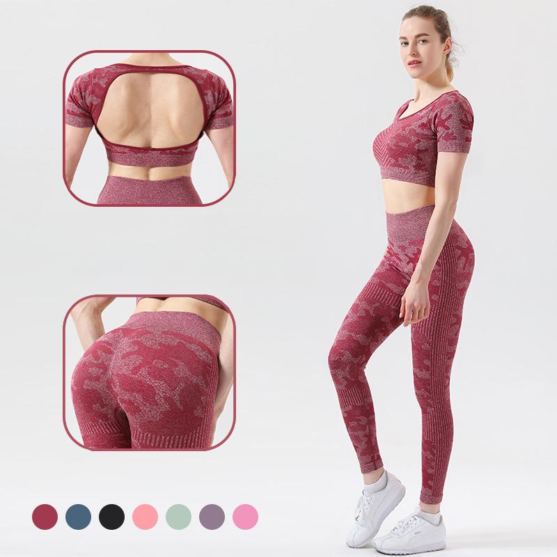 Yoga Outfit Leopard Print Seamless Clothes Women Knitted Sports Gym Fitness Suit High Waist Running Leggings Workout Set-image-704846463