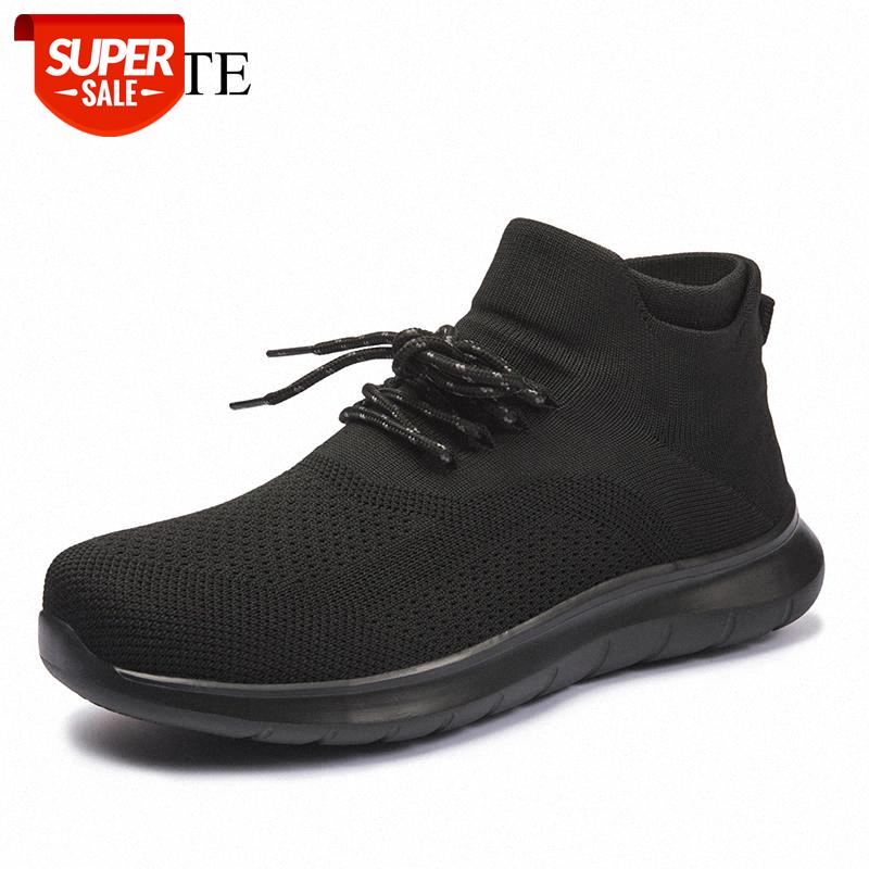 

Men Casual Shoes High Top Sock Shoes Men Knit Breathable Weaving For Walking Footwear chaussure homme Big Size40-50 #P24q