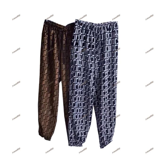

Fall 2021 Fashion designer women's Pants trousers simple slimming F letter printing matching color trim I Xi 'an men's elastic-band tracksuit, F-f-black