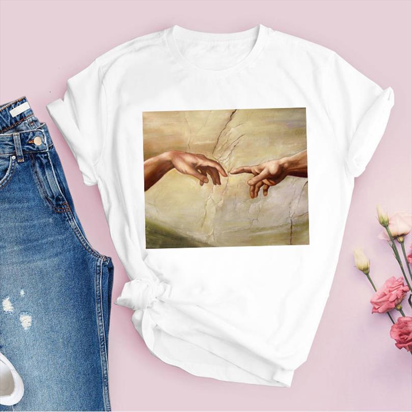 

men graphic aesthetic kawaii hand t shirts mens vintage painting cartoon print lady tees clothing female shirt, White;black