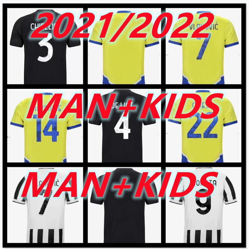 

21 22 VLAHOVIC soccer jersey 2021 2022 KEAN DYBALA MORATA CHIESA McKENNIE LOCATELLI Top football kit shirts chiellini bonucci Kits Men Kids, Black;yellow