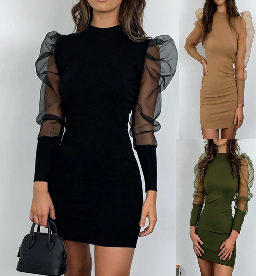 

2021 New Lace Sleeve Mini Women Fashion Solid Party Club Es Summer Vestido Plus Size Vestidos De Fiesta Woman Clothes Nar9, Army green