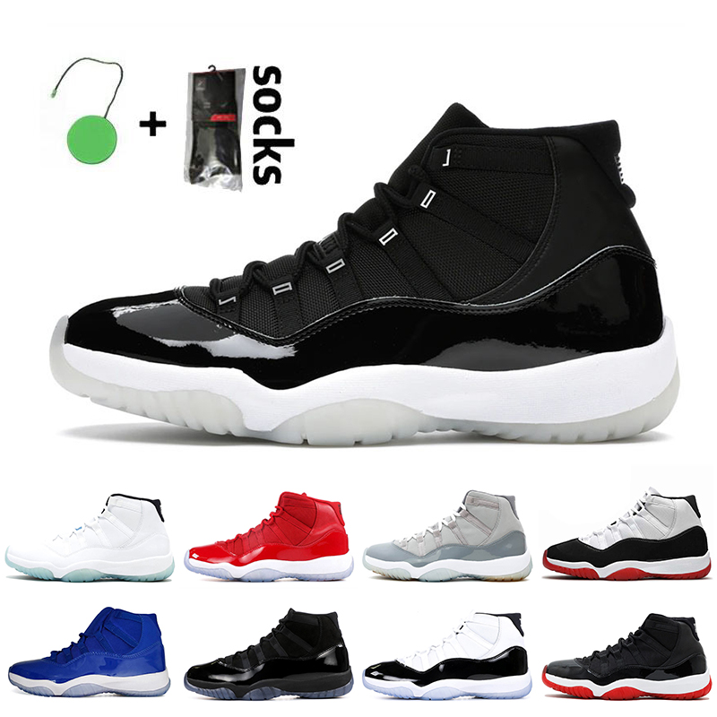 

2021 Hot Selling JUMPMAN 11 Jubilee 25th Anniversary Womens Mens 11s Basketball Shoes Bred Concord High OG Cool Grey Win Like 96 Trainers, A42 low varsity red 36-47