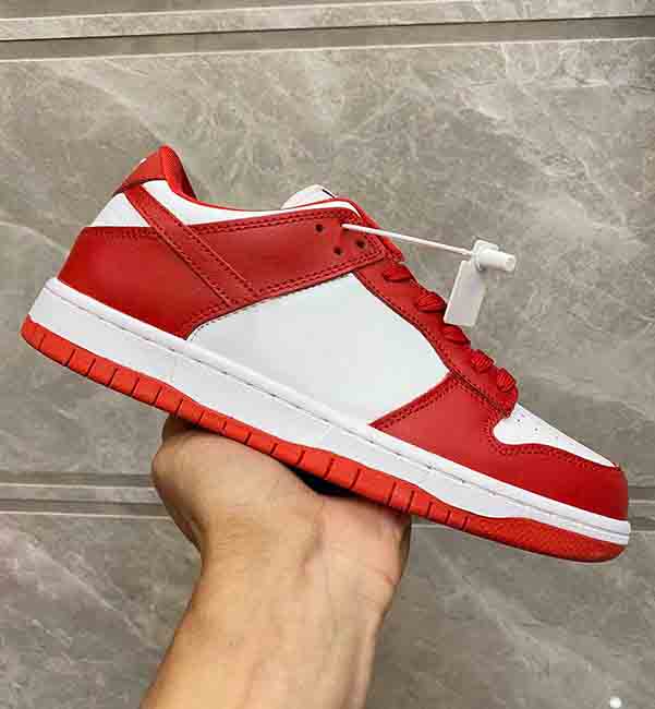 

top 1 White Red Mens Womens outdoor Sports Skate Sneakers With Box