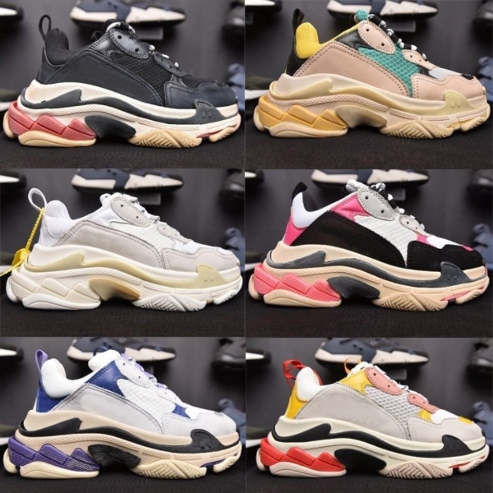 

Triple s Designer casual shoes Mens Women Oblique platform sneakers yellow grey red blue candy rose gold white purple trainers, Green