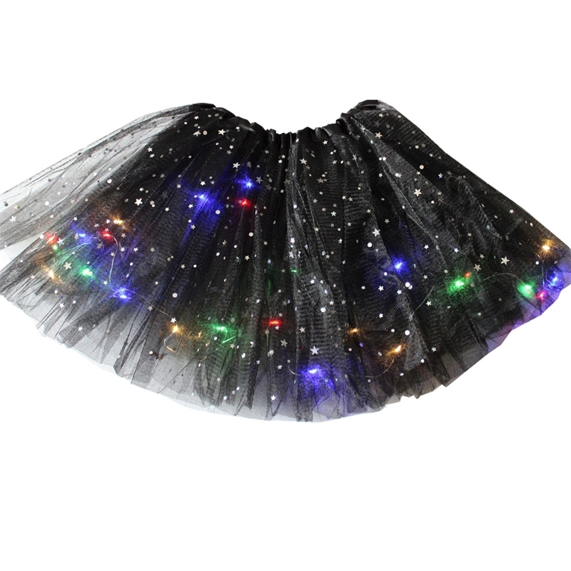 

Luminous 40cm Tutu pengpeng new adult LED light mesh skirt, White