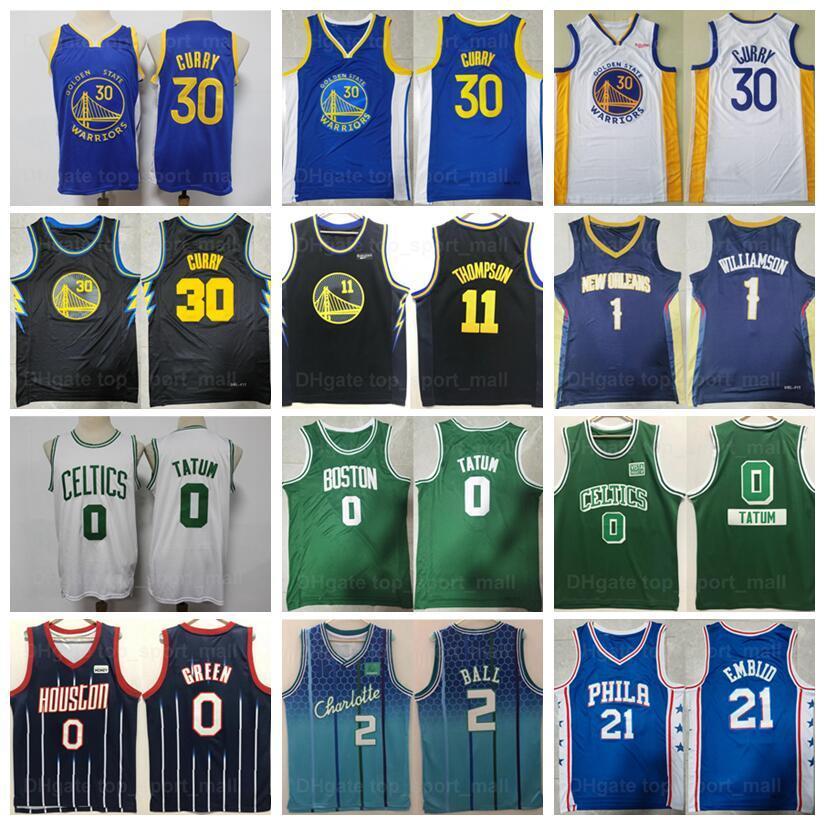 

Man 75th Anniversary Diamond Basketball Stephen Curry Jersey 30 Klay 11 Thompson Joel Embiid 21 LaMelo Ball 2 Jalen Green 0 Zion 1 Jayson Tatum 0 Navy Blue White Black, 75th 21