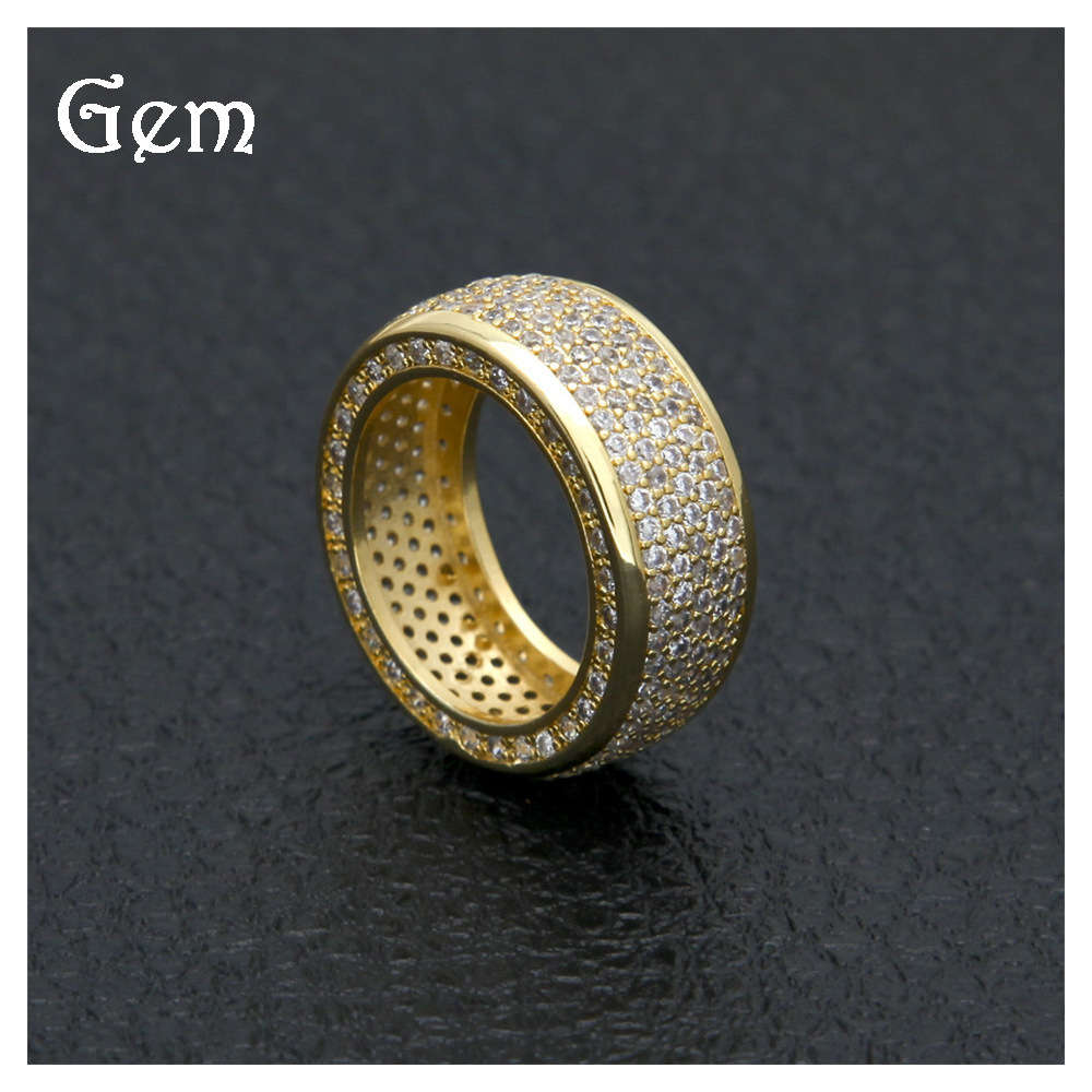 

Hip hop new zircon micro set ring aggressive men's diamond ring hiphop jewelry
