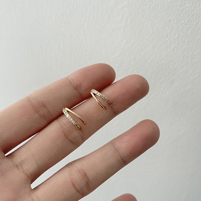 

Stud 2021 Arrival Metal Women Trendy Earrings C-shaped Geometric Small Simple Half Circle Elegant Fashion Jewelry, Golden;silver