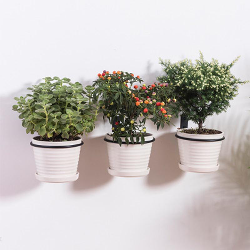 

Planters & Pots 3pcs Garden Flower Pot Trays Wall Mounted Folding Ring Holder Planter Tray Stand Bracket Balcony