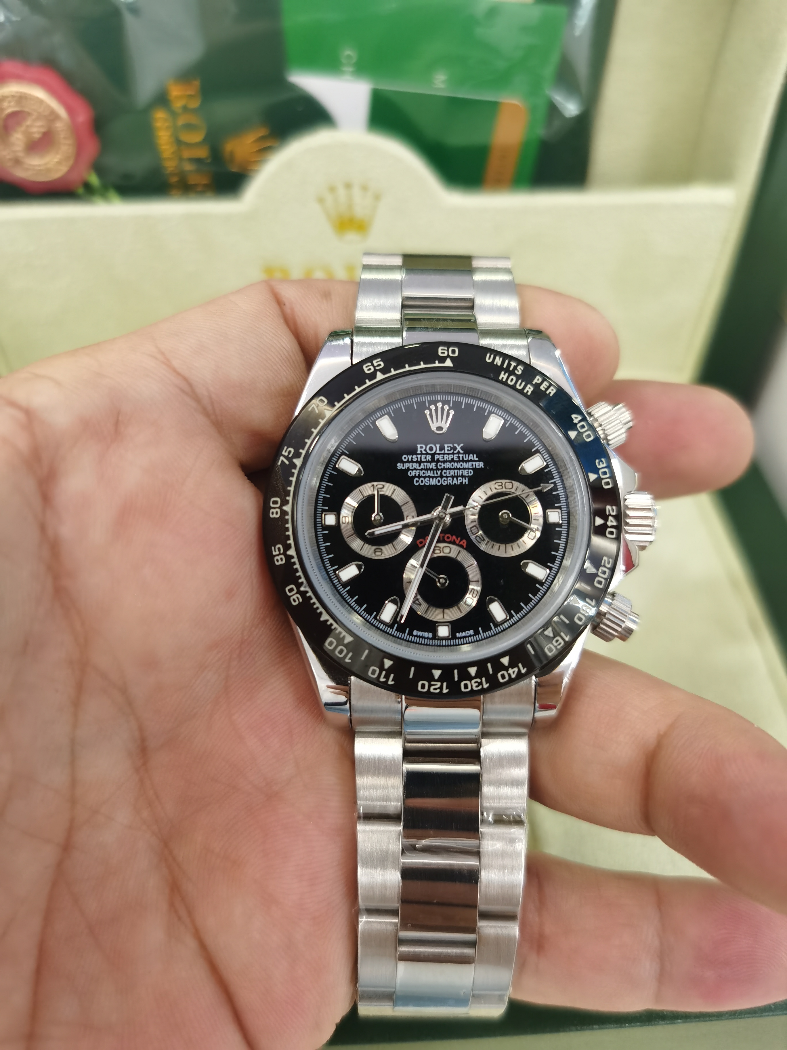 

2021 Original Box Luxury Watches Brand Top Quality Asia 2813 Mechanical Ceramic bezel 116500LN black Chronograph Automatic Men's Watch 3980, Style 1 original box + watch