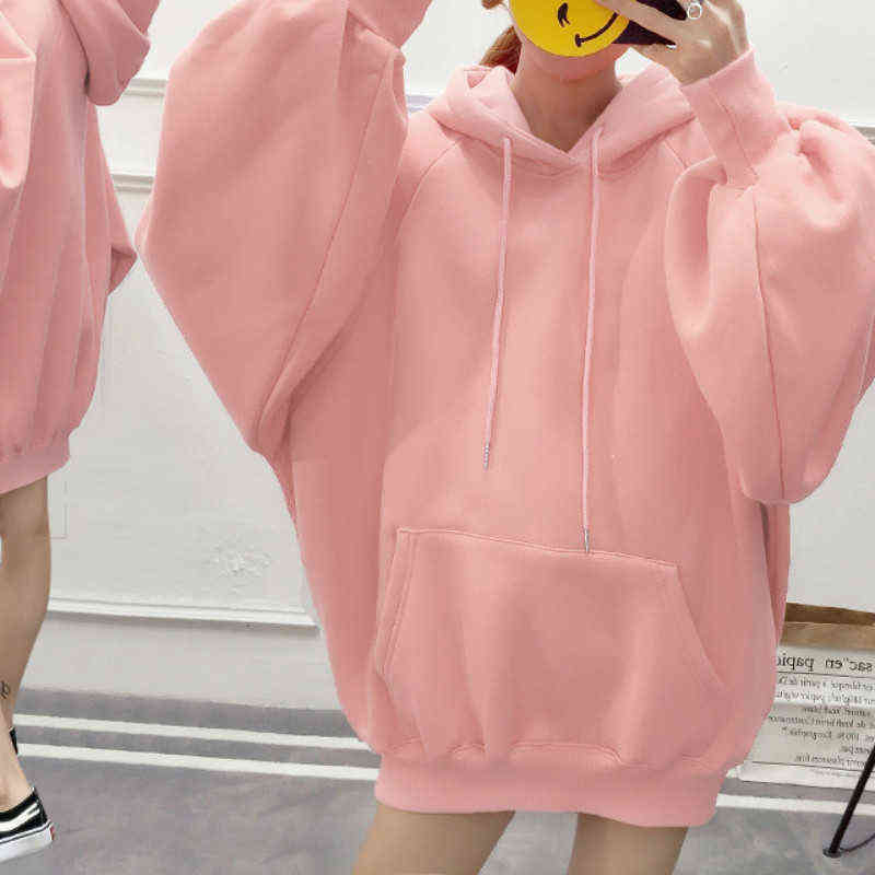 

Women Oversized Sweatshirt Long Puff Sleeve Hoodies for Ladies White Pink Black Spring Autumn Pullovers Sweatshirts Female Q0901 Y1229, Yellow