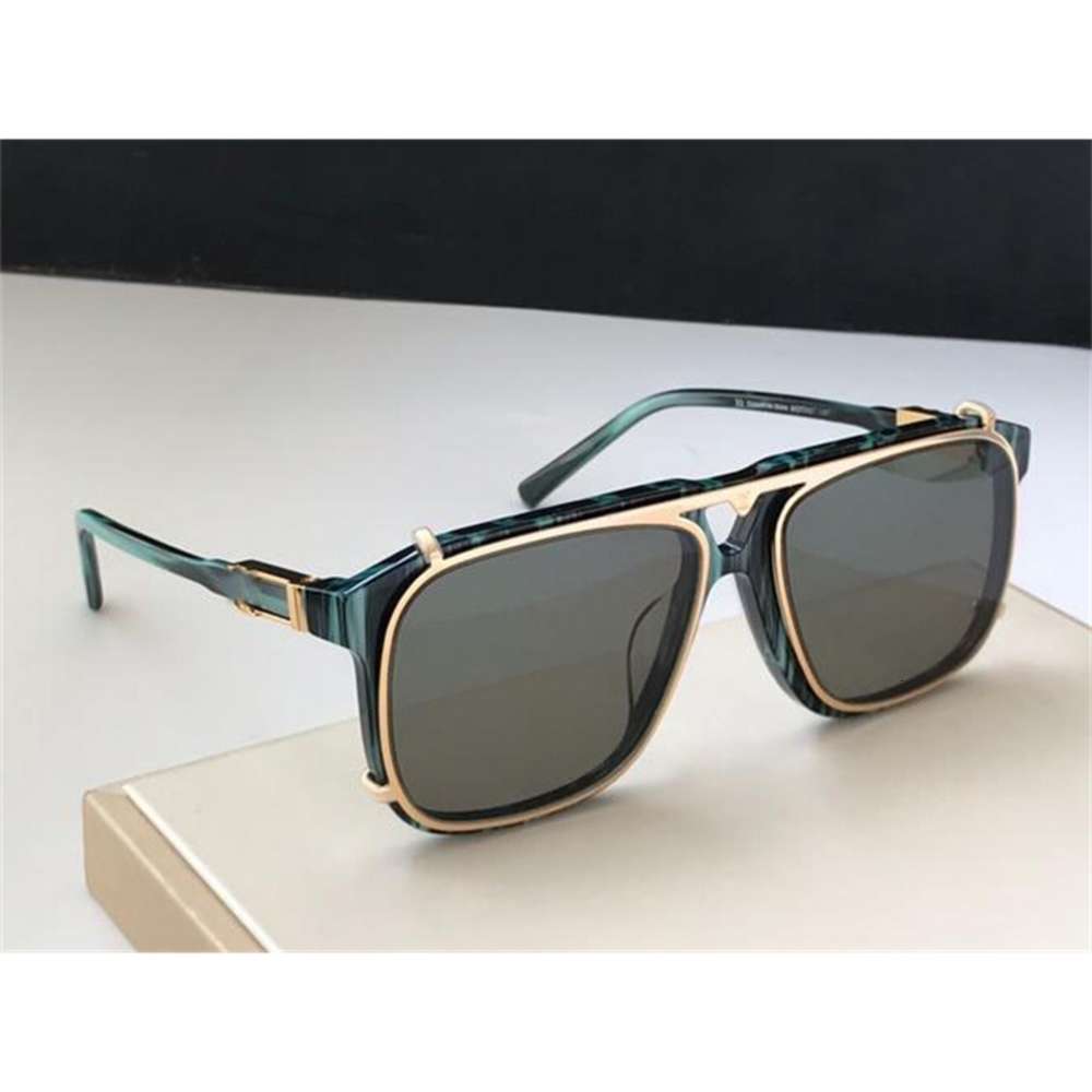 

square mens The fashion latest designer sunglasses selling popular luxury plate metal combination frame top quality UV400 lens with box, Black