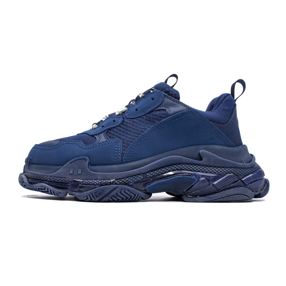 

Triple S Clear Sole Men's and Women's Running Shoes Black White Red Yellow Blue Dark Grey Bred 17FW Bubble Midsole Neon Green Heightening Sneakers