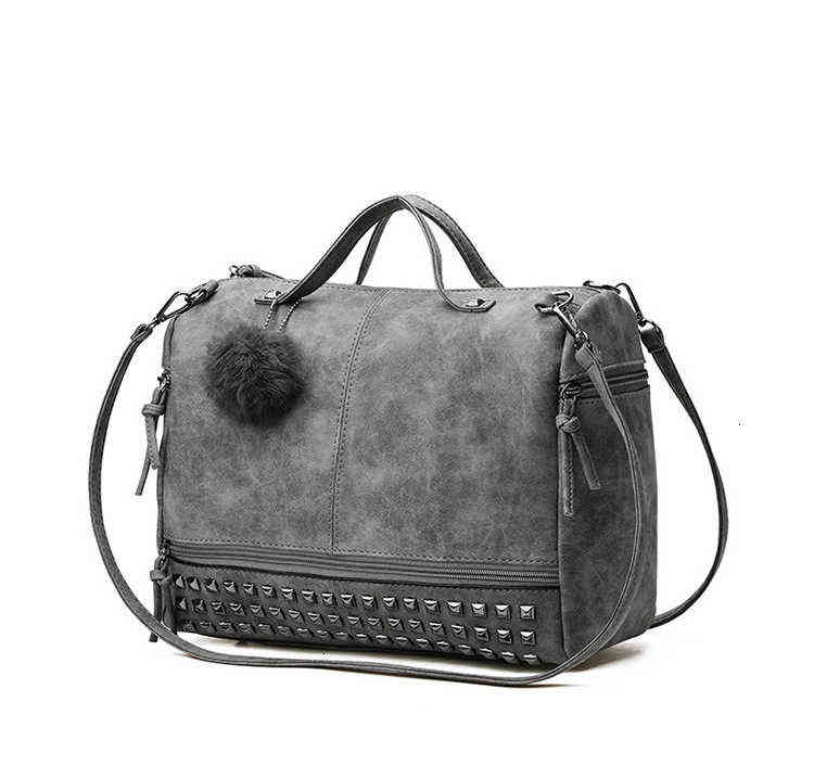 

HBP Non-Brand Fashion fur ball pendant ins rivet large capacity double strap portable single shoulder bag 1 sport.0018, Red