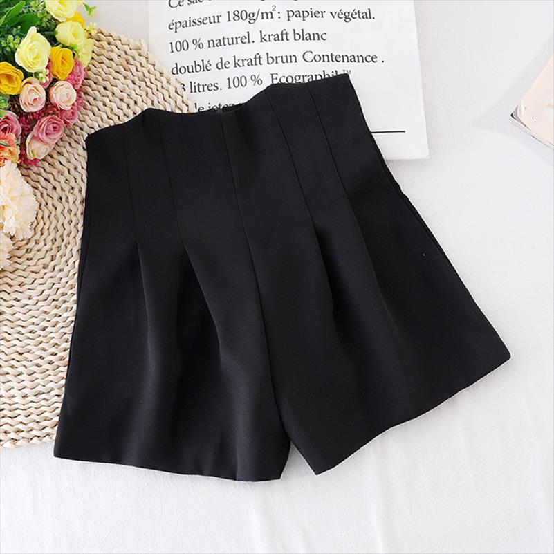 

Spring Autumn Korean The Womens Short Solid Color High Waist A Line Slim Loose Female Wide Leg Ll840, White;black