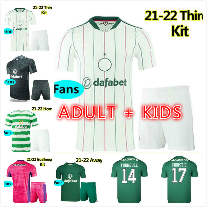 

Adult+kids 2021 2022 Celtic TURNBULL soccer jerseys set EDOUARD BROWN DUFFY TAYLOR CHRISTIE 21 22 McGREGOR classic home away third goalkeeper football shirt sets