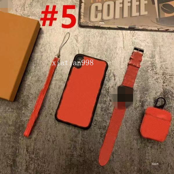 

Fashion three-piece iPhone 12 11 pro max Xs XR Xsmax 7 8 plus birthday gift Christmas gift set mobile phone case earphone case and strap
