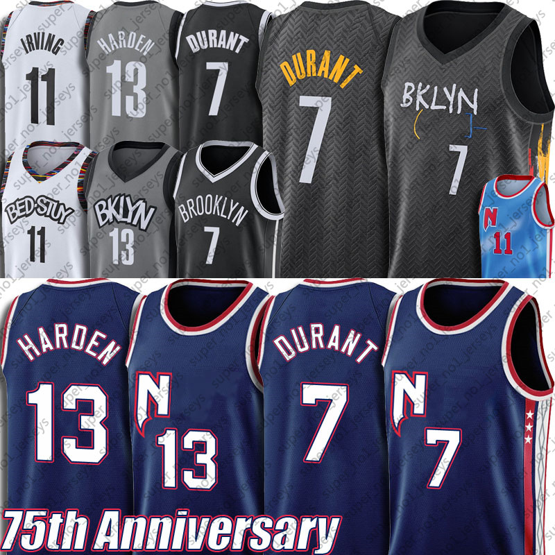 

Net 7 Kevin James Durant Harden 13 Jersey Brooklyns Kyrie Basketball Irving Jerseys 75th Anniversary