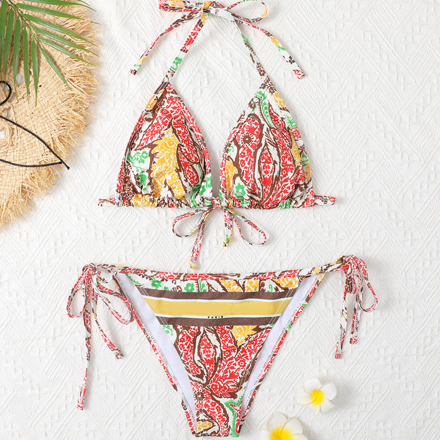 

Women Beach Bikini Designer Lady Colorful Swimsuit Summer Sexy Girl Letter Printed Swimwear